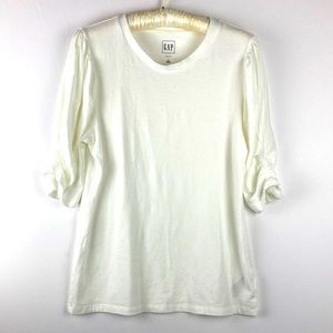 GAP Puff Sleeve T-Shirt White Size L